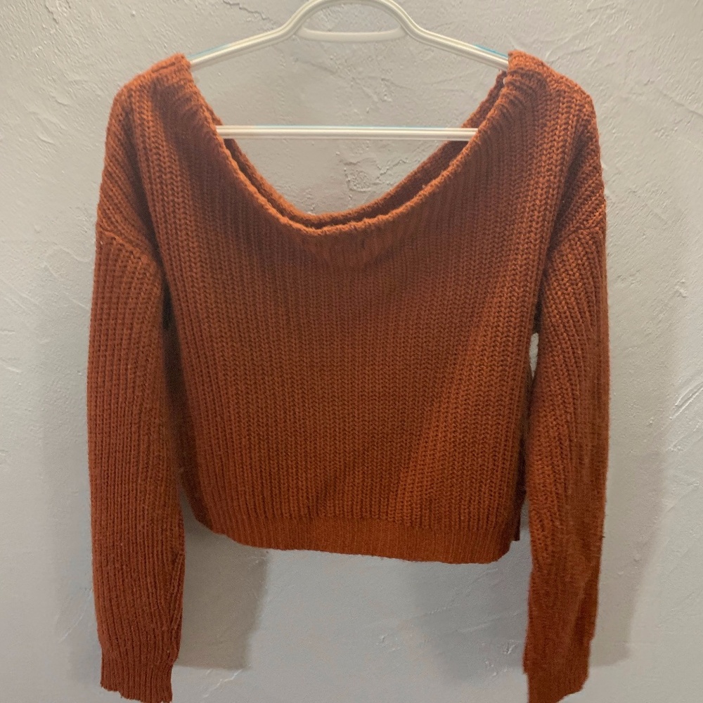 Off the Shoulder Cropped Sweater
